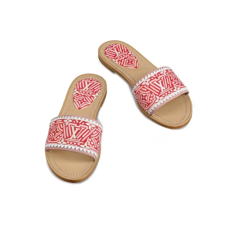 LOUIS VUITTON Crafty Lock It Slides 'White Red Pink' Women's-4
