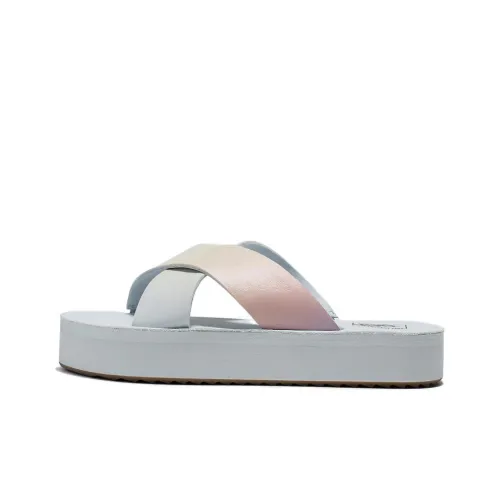 Vans Cross Strap Mega Platform Ombre Sports Slippers Unisex Blue Pink