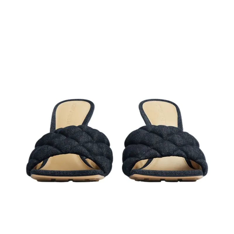 Bottega Veneta Padded Slip Resistant Slide Slippers Women's Indigo-2