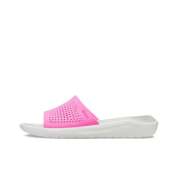 Crocs LiteRide Slide Slippers Women's Pink/White