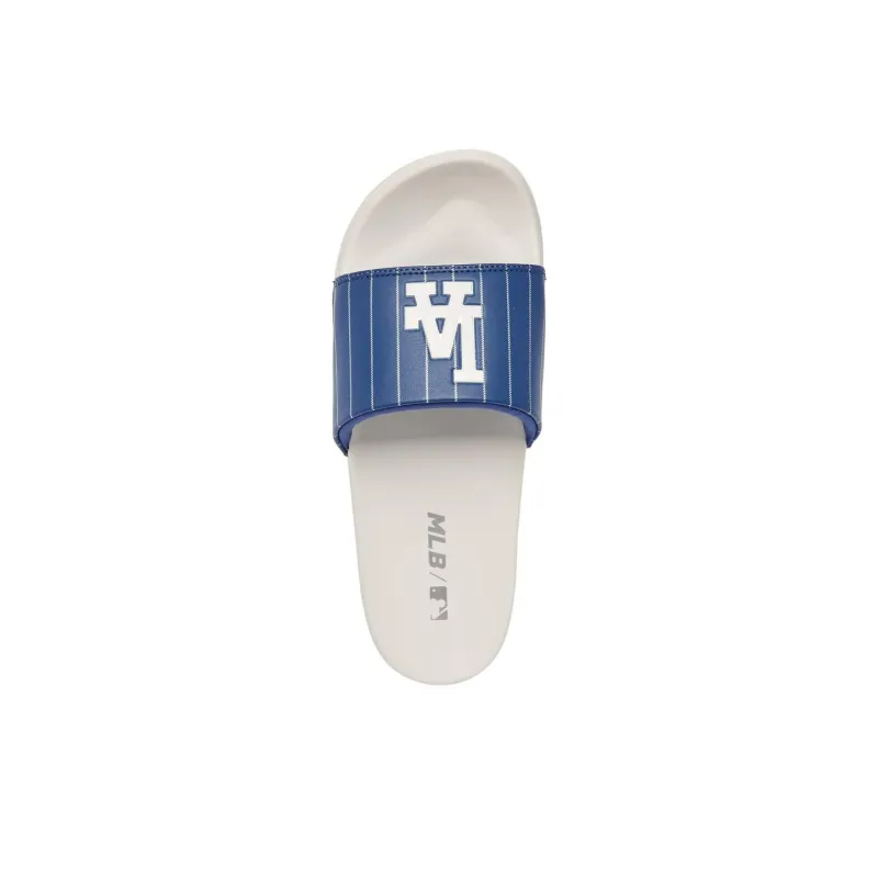 MLB Slipper Rubber Sole Slide Slippers Unisex White Blue-3