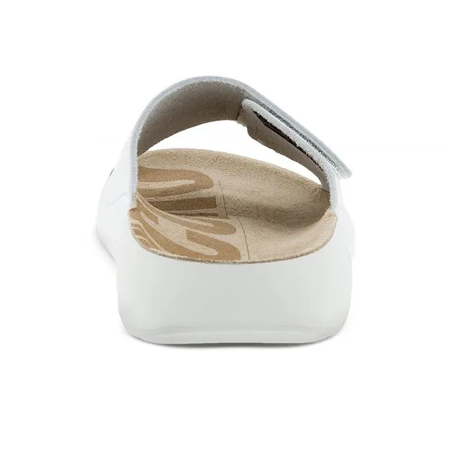 Ecco Rubber Sole Slide Slippers Women's White-3