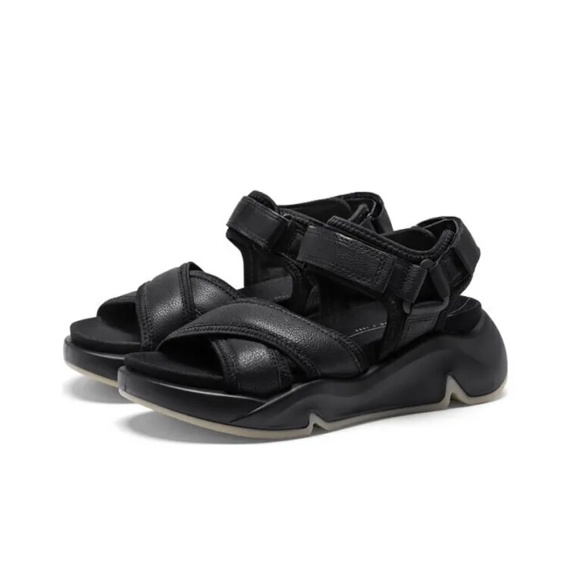 Ecco Tide Fun Stylish Sandals Women's Black-2