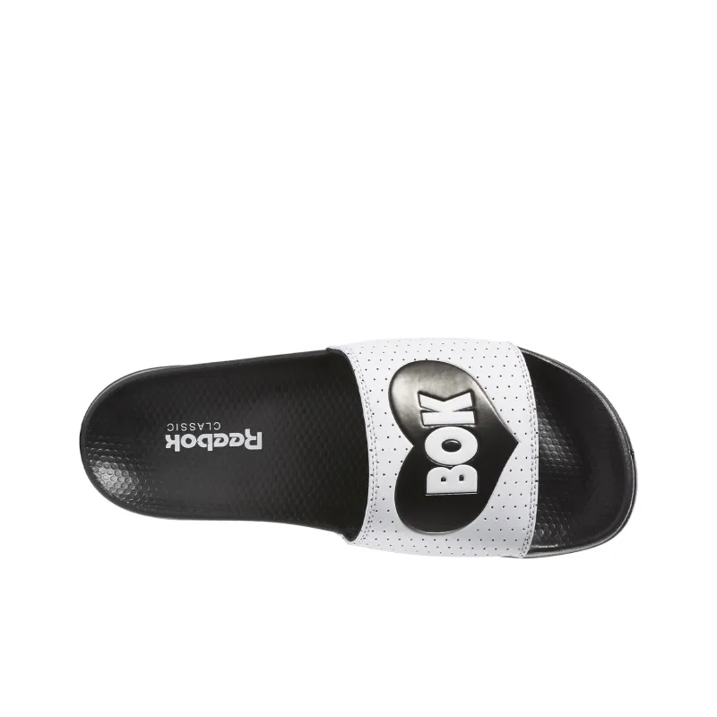 Reebok Classic Slide Soft Sole Cozy Flat Heel Sports Slippers Black White-3