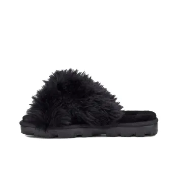 UGG Fuzzalicious Black Slippers Women's