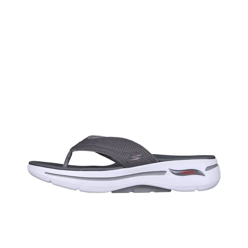 Skechers Go Walk Arch Fit Rubber Sole Quick Dry Slide Slippers Men's Gray-0