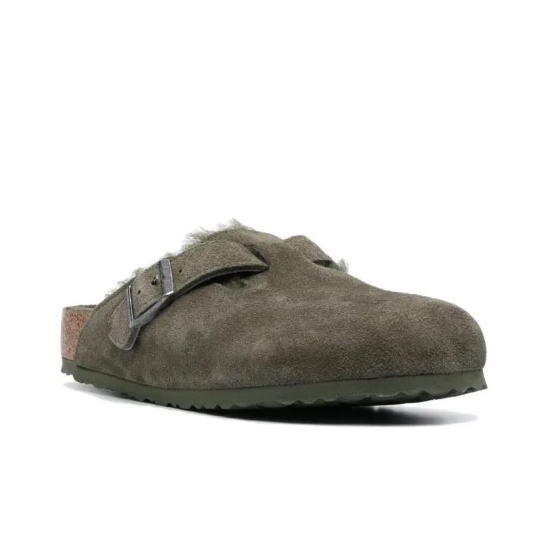 Birkenstock Boston Closed Toe Slippers Men's Gray Green-2