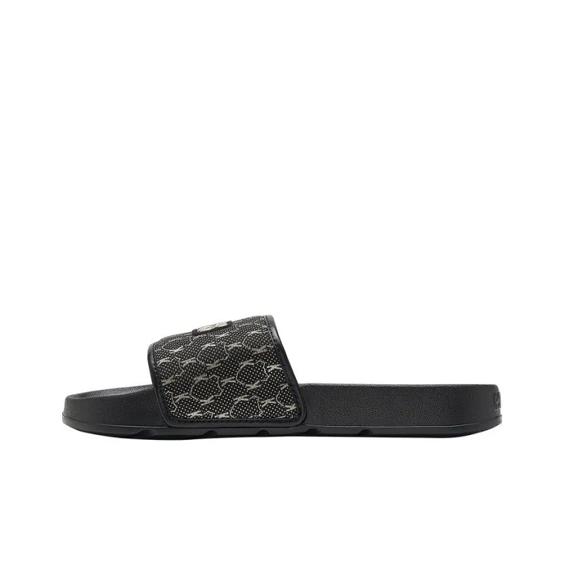 KSWISS Rubber Sole Slip Resistant Abrasion Resistant Slide Slippers Men's Black Gold-0