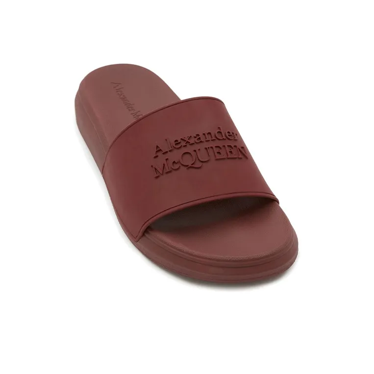 Alexander McQueen Pool Slides Burgundy-2