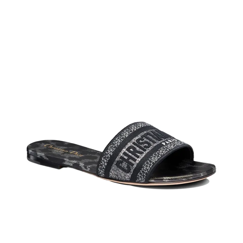 DIOR Dway Slide Slippers Women's Black Gray Color-2