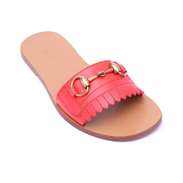 GUCCI Horsebit Slide Slippers Women's Red-2