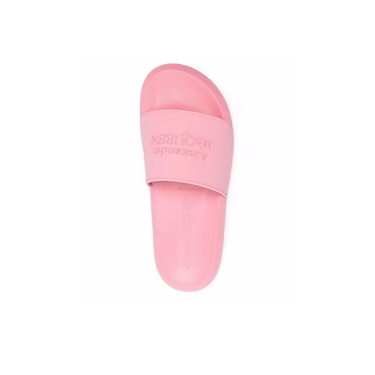 Alexander McQueen Logo Slides Pink Pastel Women's-3
