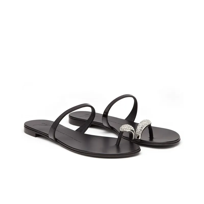 Giuseppe Zanotti Ring embellished Flat Sandals Women's-2