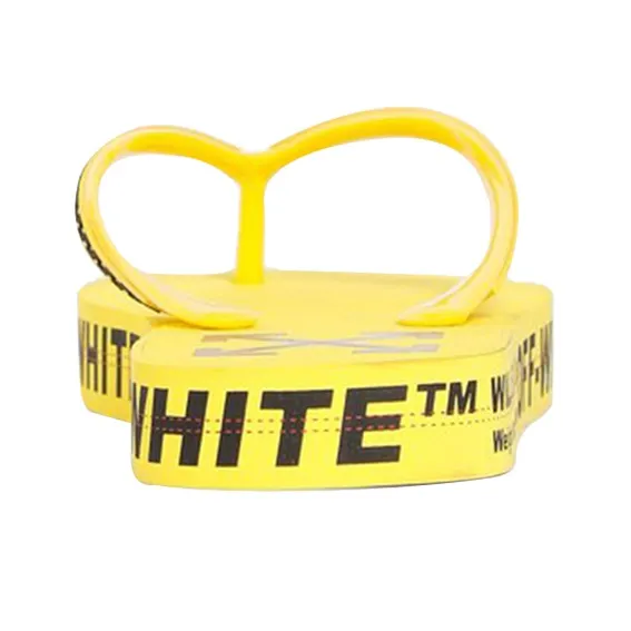 OFF WHITE Logo Typographic Flip Flop Yellow SS20-4