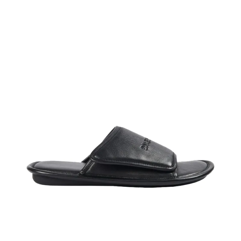 Balenciaga Home Small Cowhide Black Slippers-1