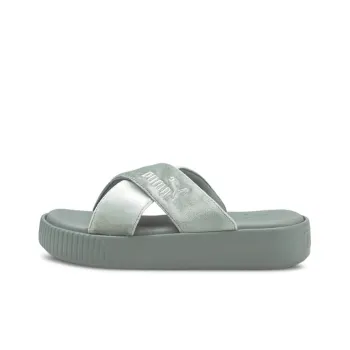 PUMA Platform Rubber Sole Slip Resistant Abrasion Resistant Slide Slippers Women's Light Green