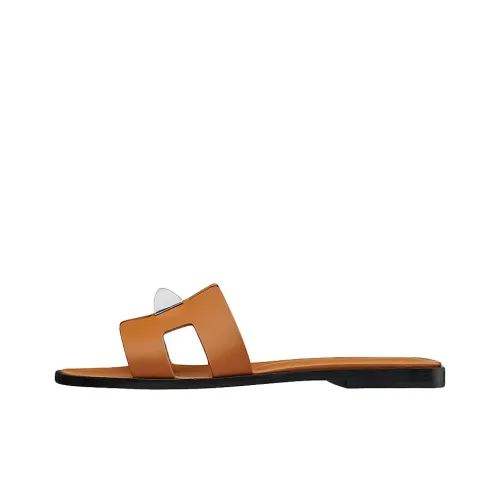 HERMES Oran Slide Slippers Women's Gold