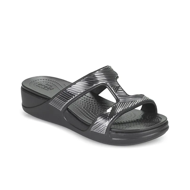 Crocs Monterey Slide Slippers Women's Black-3