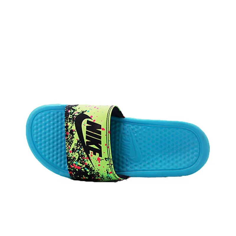 Nike Benassi Jdi Print Slide Green/Pink/Blue Women's-2