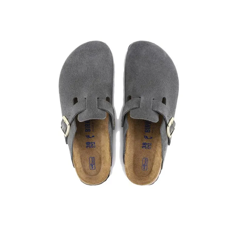 Birkenstock Boston Soft Footbed Suede Dark Grey-3