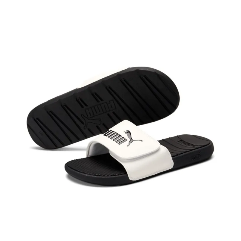 PUMA Cool Cat V Slide Slippers Men's Black White-2