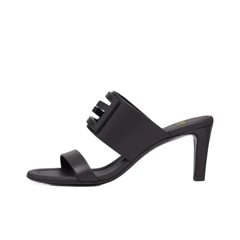 FENDI Baguette Slide Slippers Women's Black-0