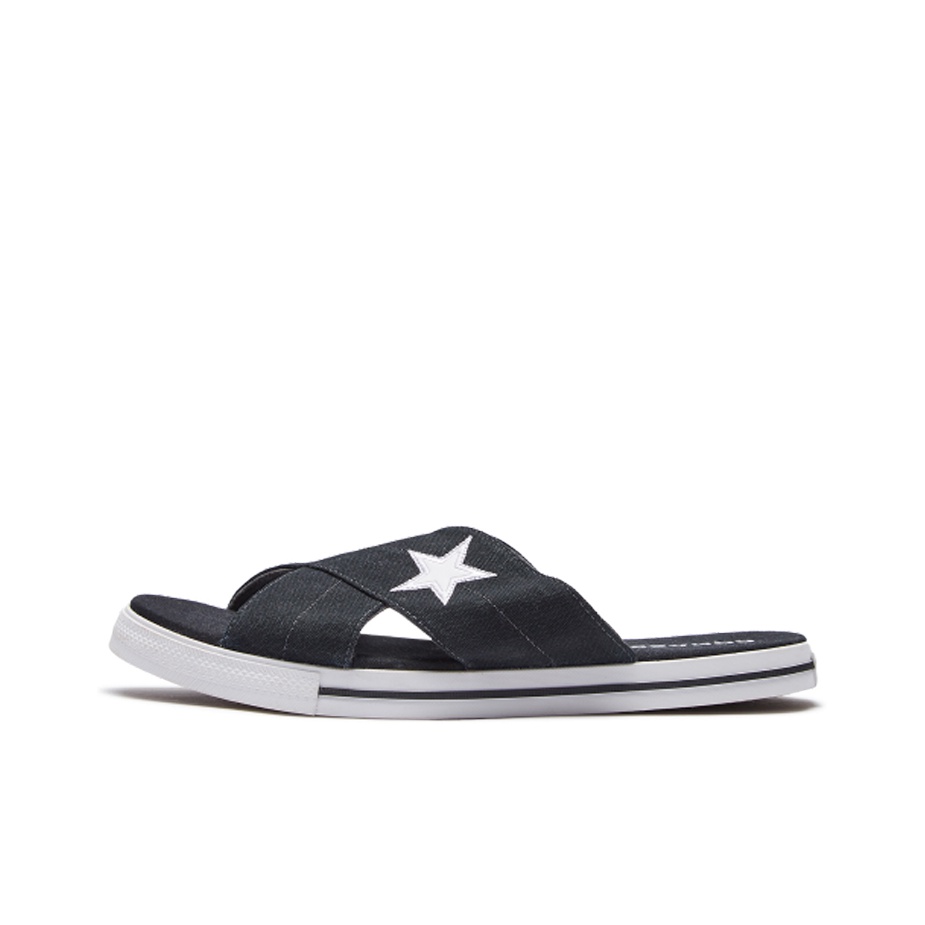 Converse One Star Series Slide Slippers Women s White Black POIZON