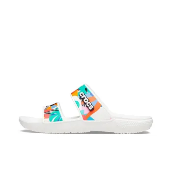 Crocs Classic Clog Cozy Unisex White Multi Color Slippers 'White'