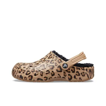Crocs Baya Lined Clog Leopard Print Slippers