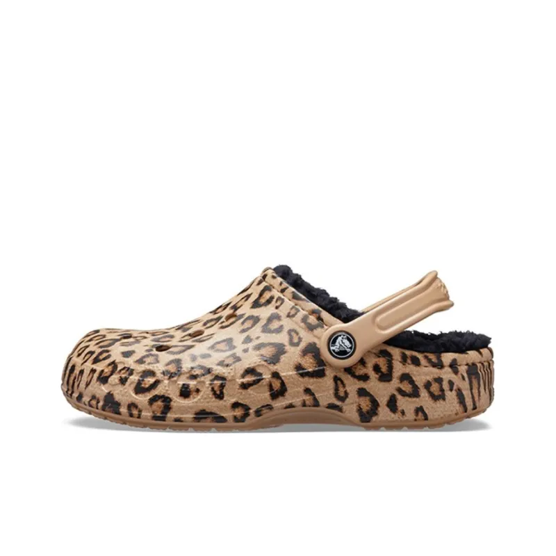 Crocs Baya Lined Clog Leopard Print Slippers-0