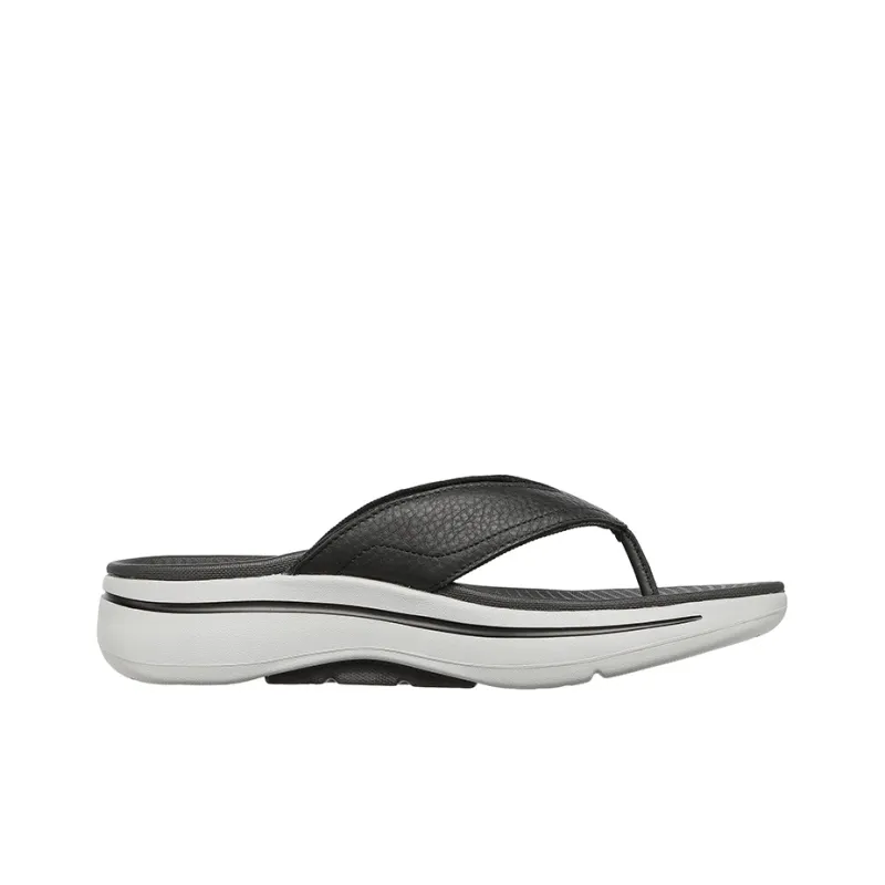 Skechers Go Walk Arch Fit Rubber Sole Slip-Resistant Slide Slippers Men's Black Gray-1