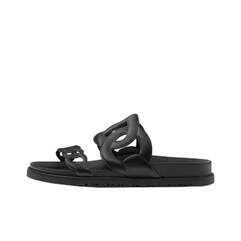 HERMES Quiet Slide Slippers Women's Black