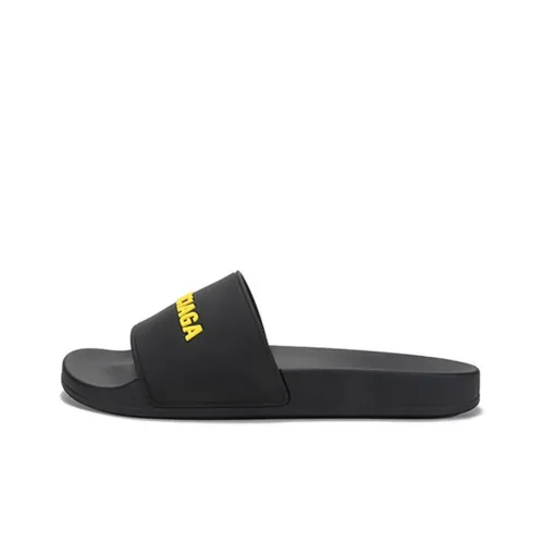 Balenciaga Pool Slides 'Black Fluo Yellow'