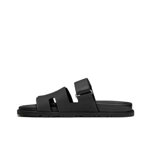 HERMES Chypre Slide Slippers Women's Black