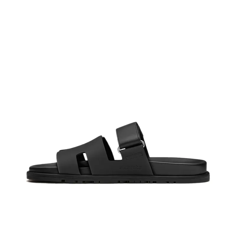 HERMES Chypre Slide Slippers Women's Black-0