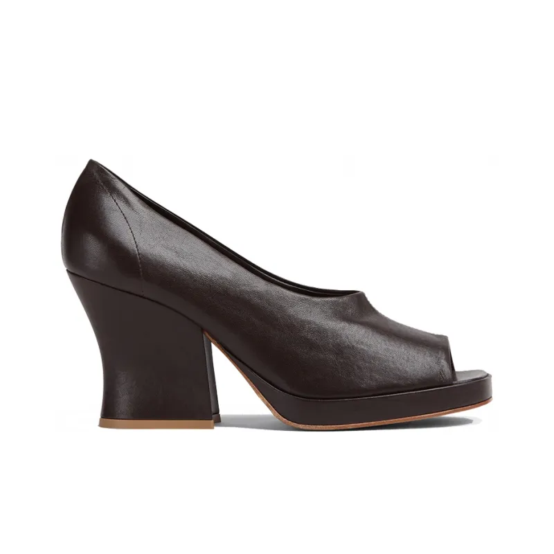 Bottega Veneta Stack High Heels Women's Dark Chocolate-1
