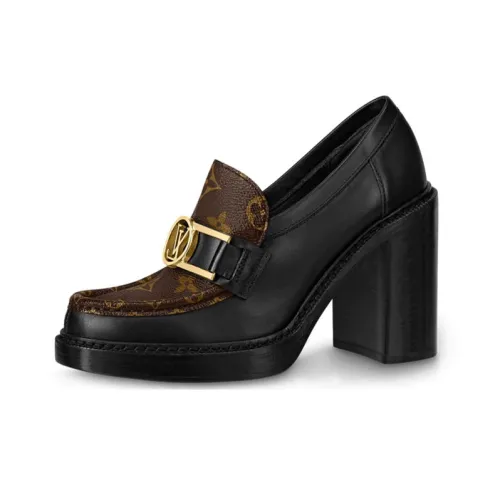 LOUIS VUITTON LV Academy High Heels Women's Black/Monogram Color