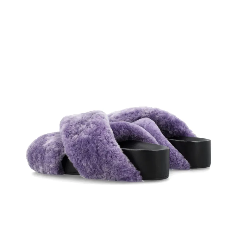 JIL SANDER Brushed Crossover-strap Leather Slides-3