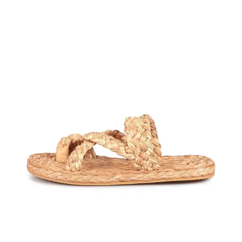 SAINT LAURENT Odor-Resistant Flip Flops Men's Camel