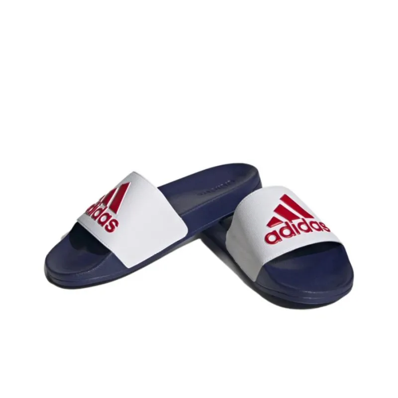 Adidas Adilette Shower Slides Cloud White Better Scarlet Victory Blue-2