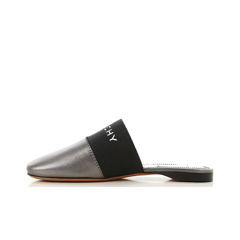 Givenchy Closed Toe Slippers Women's Black Silver-0