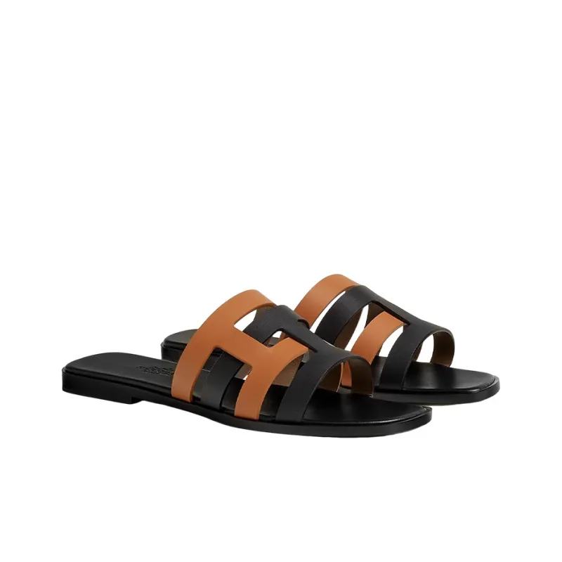 HERMES Amore Odor-Resistant Slide Slippers Women's Black Brown-3