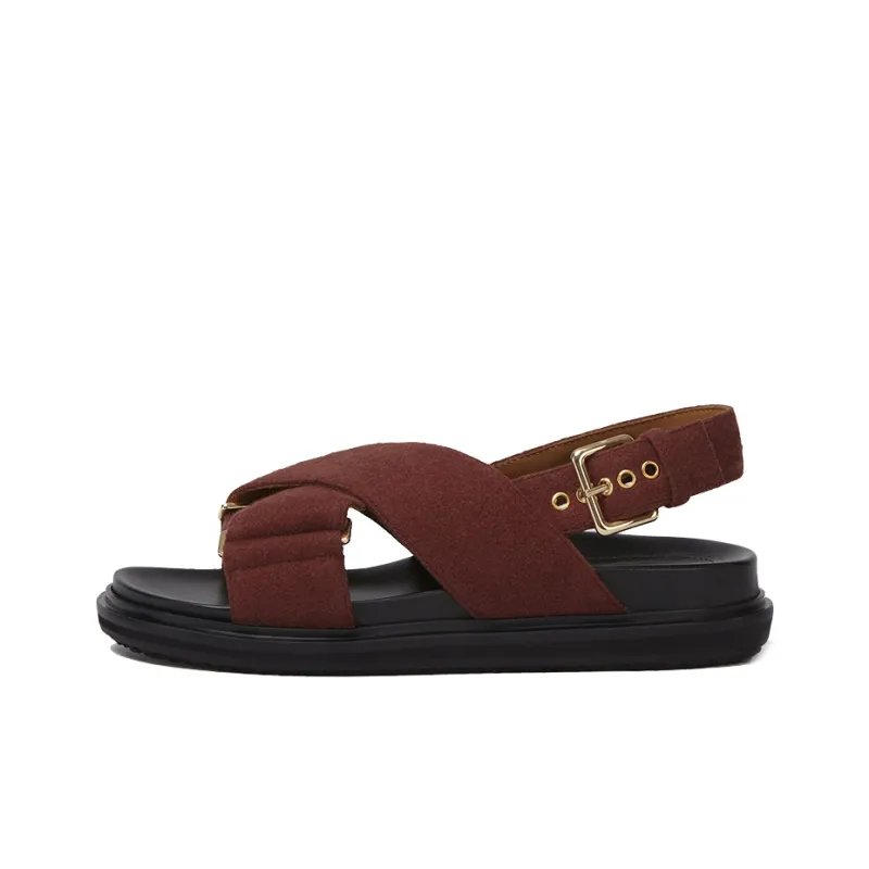 MARNI Fussbett Strap Sandals Women's Brown-0
