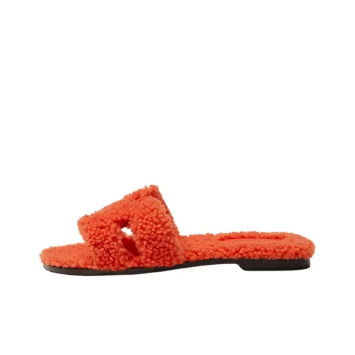 HERMES Oran Sandal Orange Woolskin