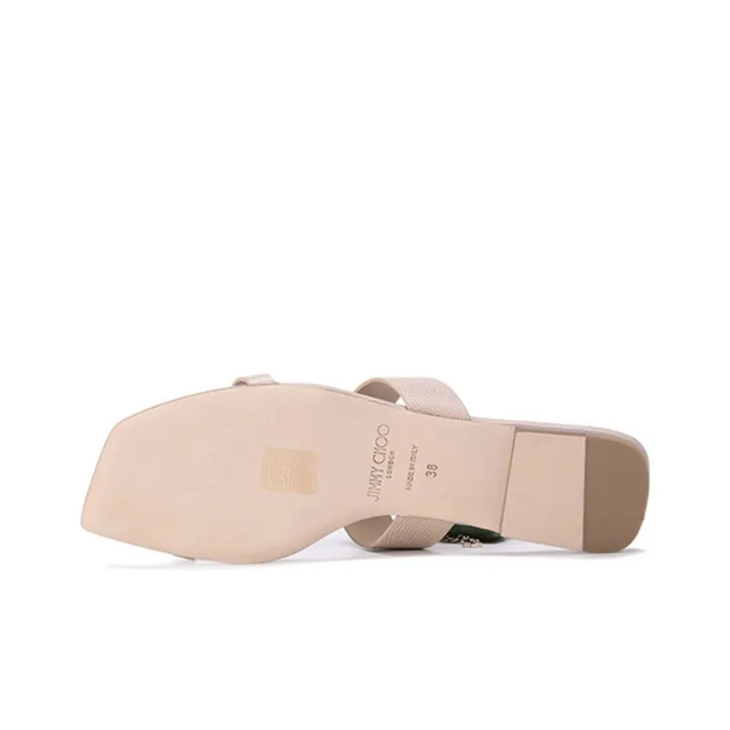 Jimmy Choo One Strap Sandals Women's Beige Yellow-5
