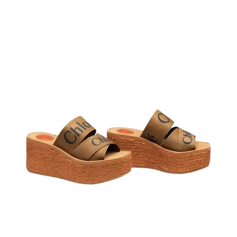 Chloe Woody Stylish Sandals Women's Brown-3