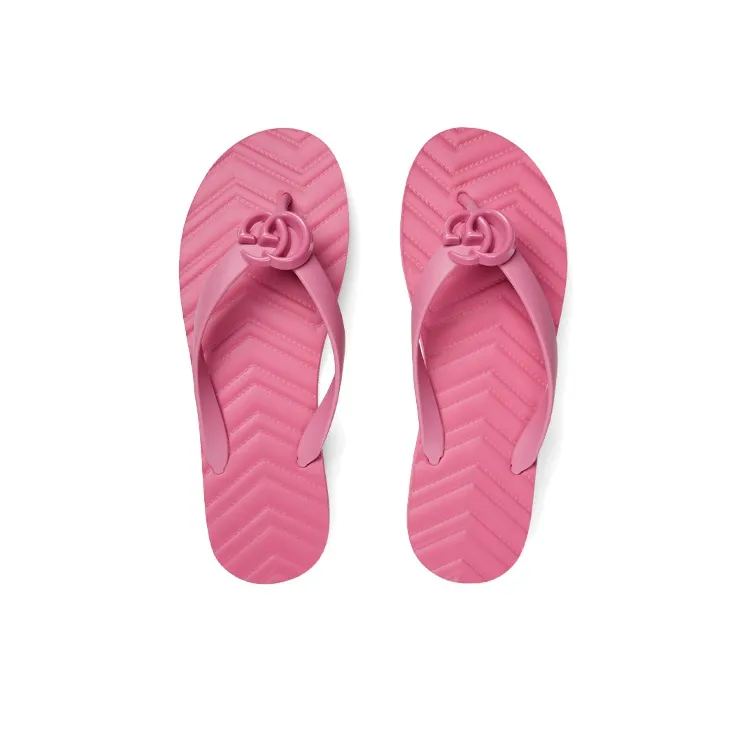 GUCCI Women's Chevron Thong Sandal 'Pink' Women's-3