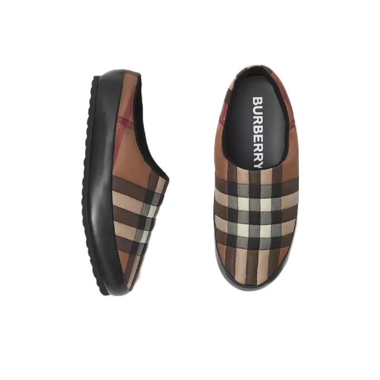 Burberry Birch Check Print Slipper Dark Brown-3