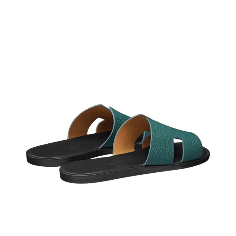 HERMES Epsom Stylish Sandals Men's Aqua Green-3