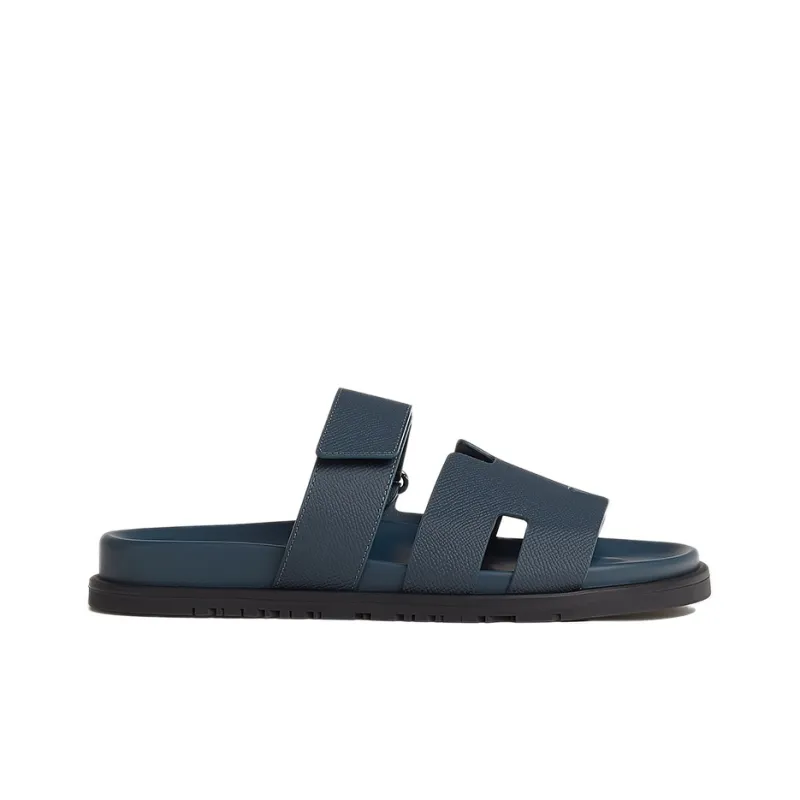 HERMES Chypre Slide Slippers Men Sky Blue-1